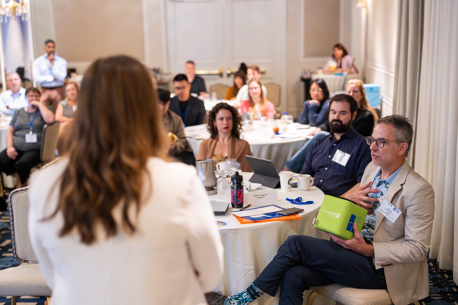 Kelsey Buckholtz with workshop attendees