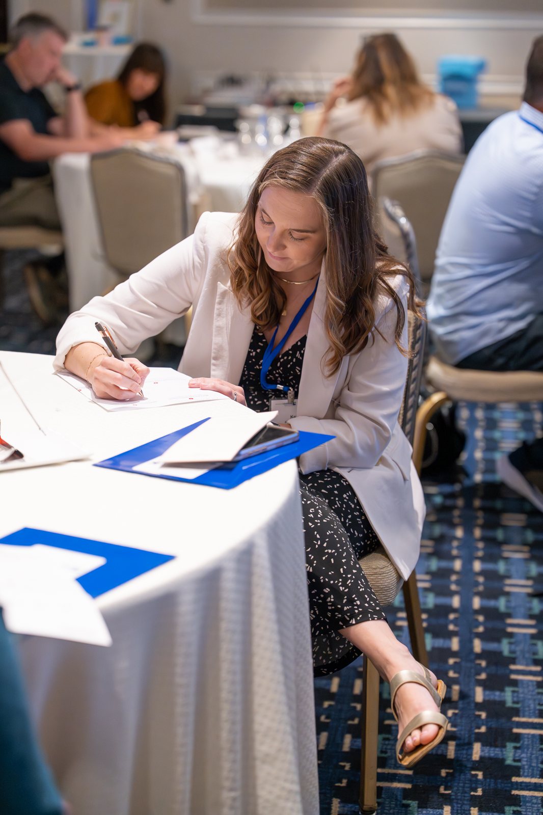 An attendee working through the Burnout to Balance exercises