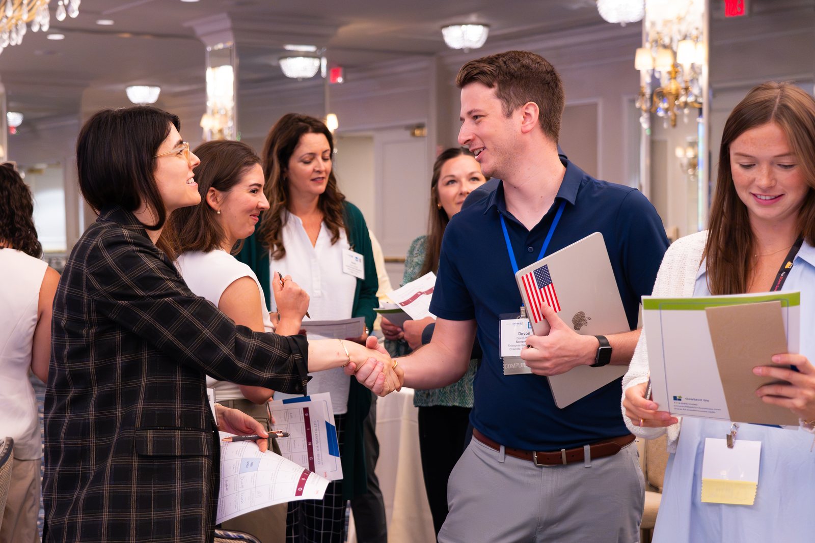 Attendees networking