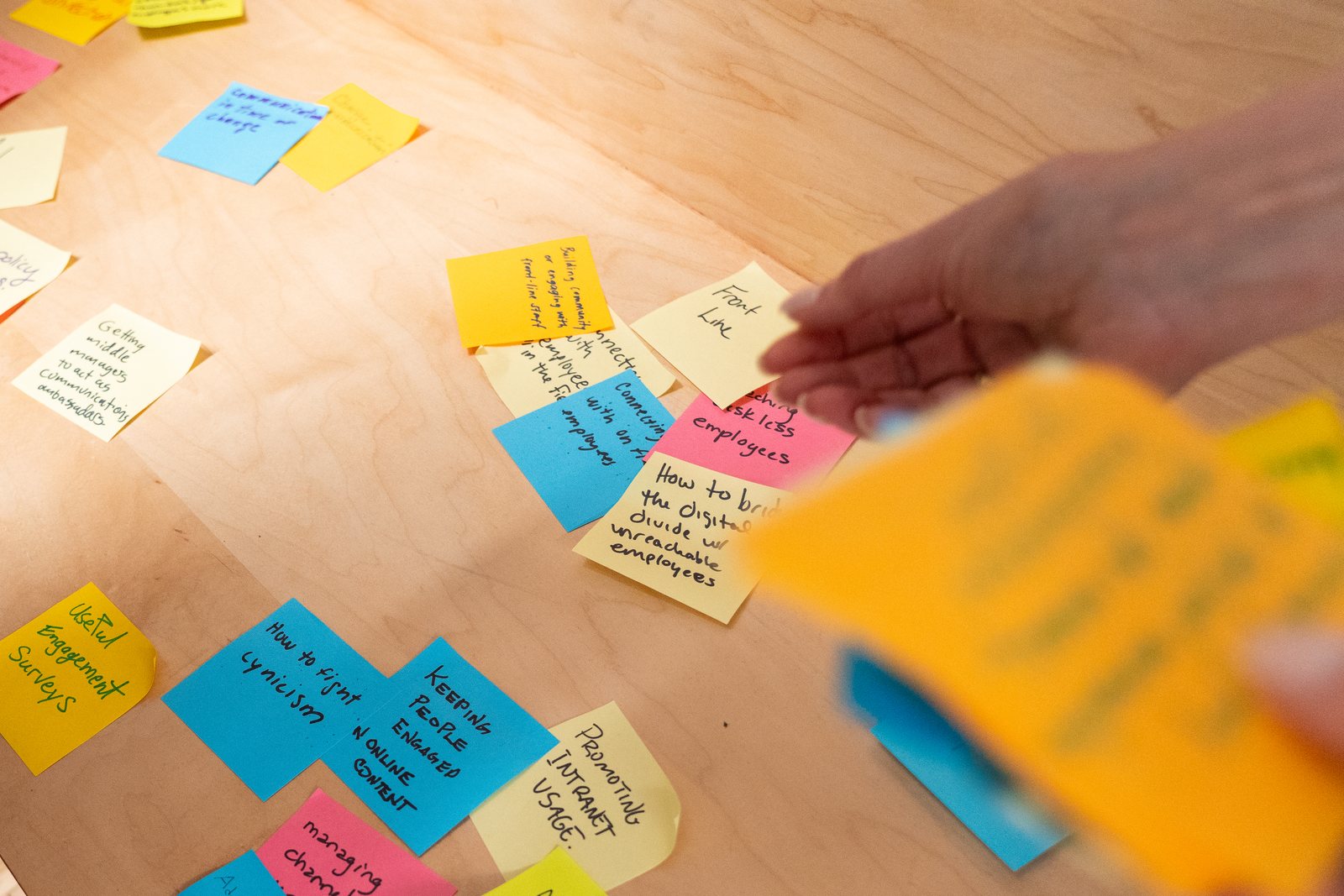 Sticky notes for the agenda