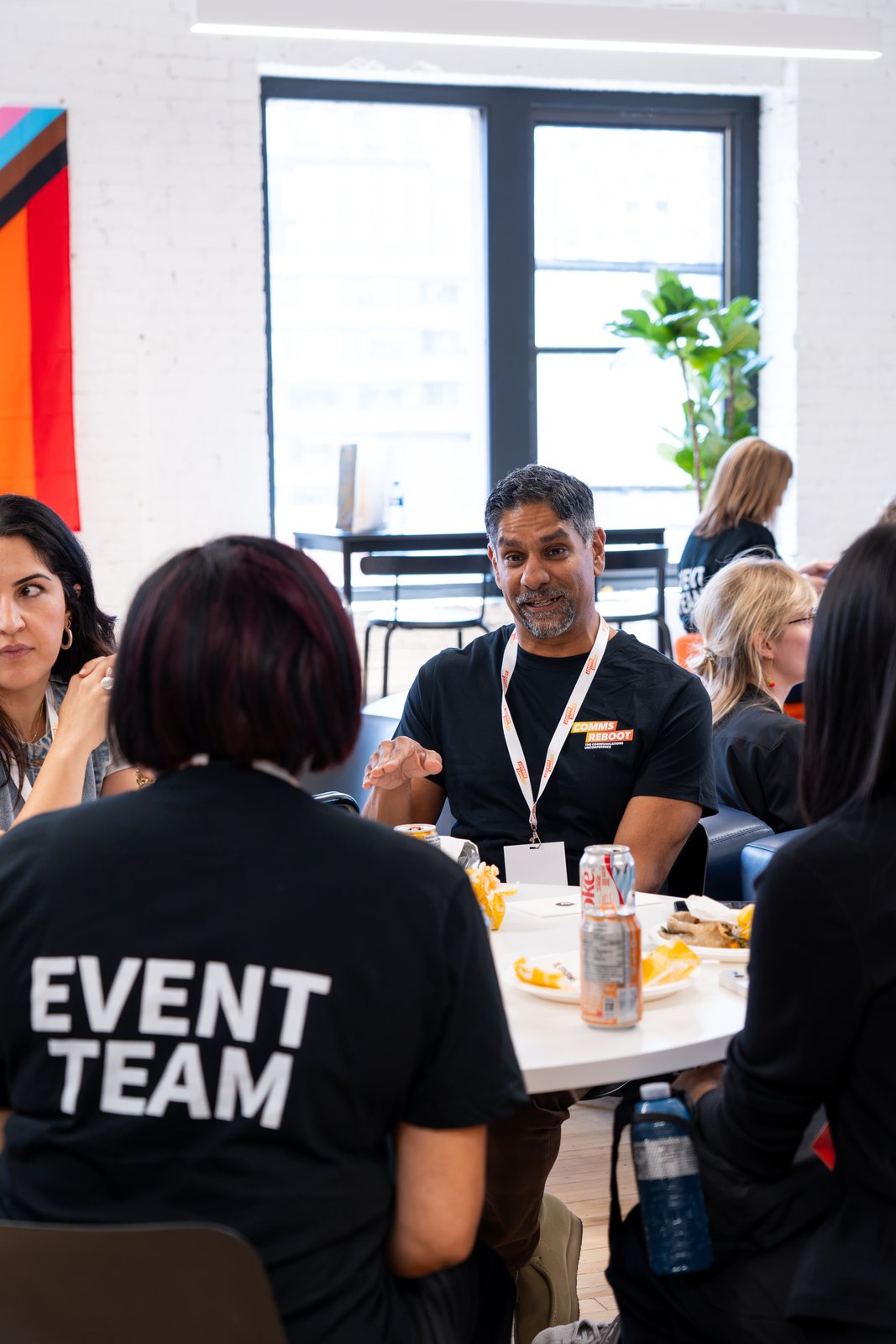Attendees in a breakout discussion