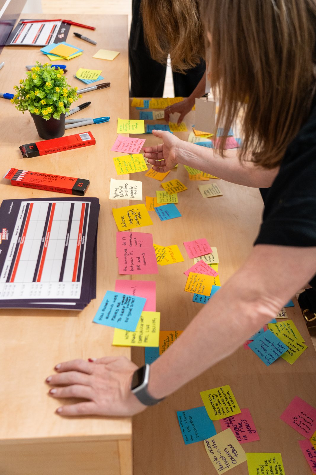 Attendees sorting topics