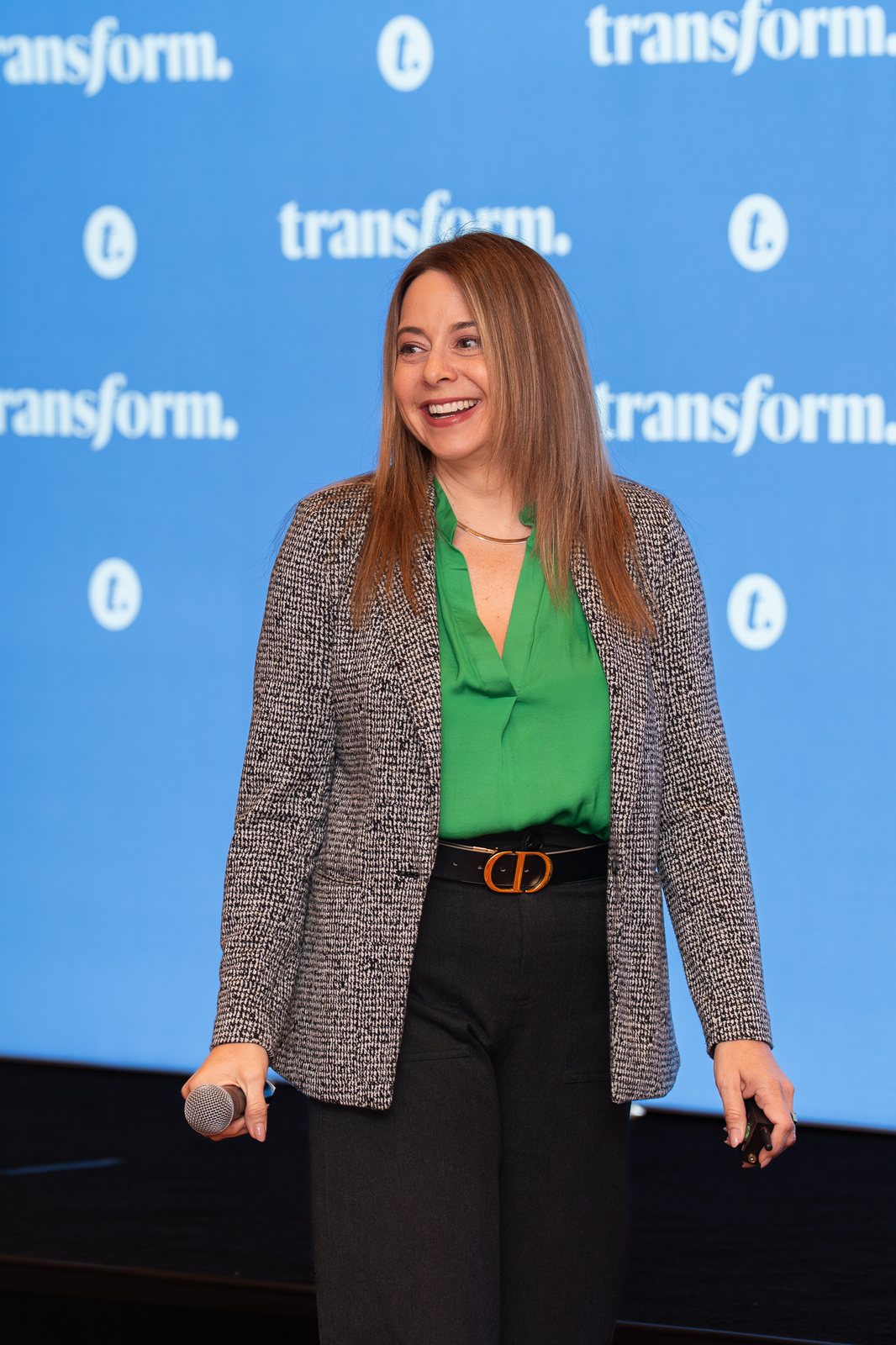 A speaker on stage