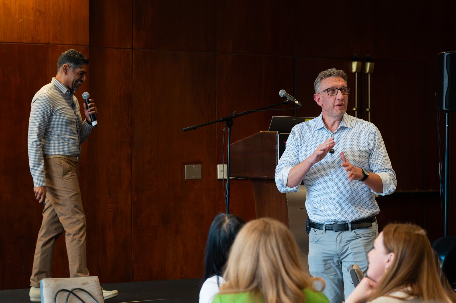 Pinaki Kathiari and Chuck Gose presenting Communications in Motion