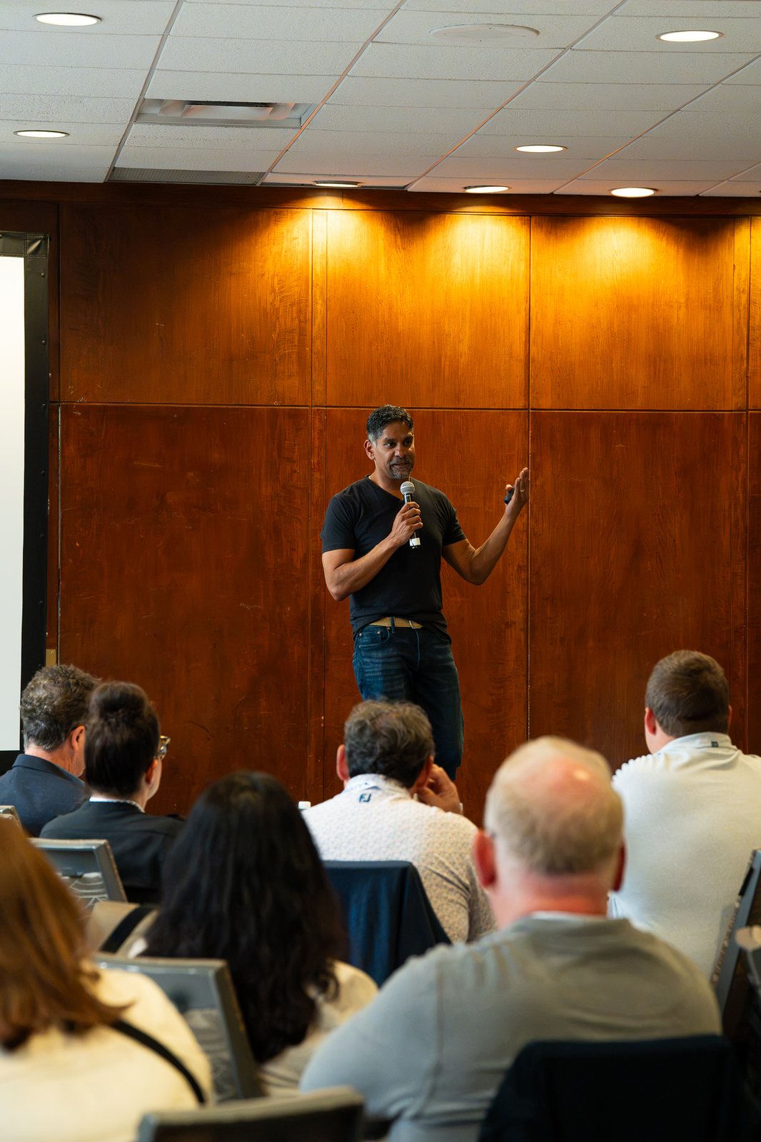 Pinaki Kathiari presenting to the room