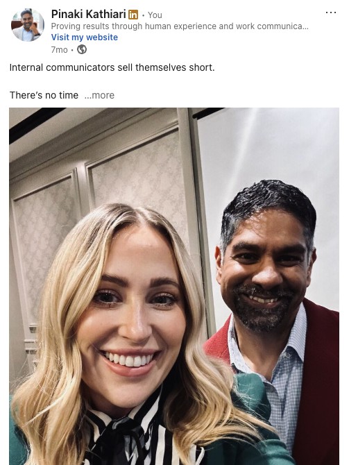 Pinaki Kathiari LinkedIn post