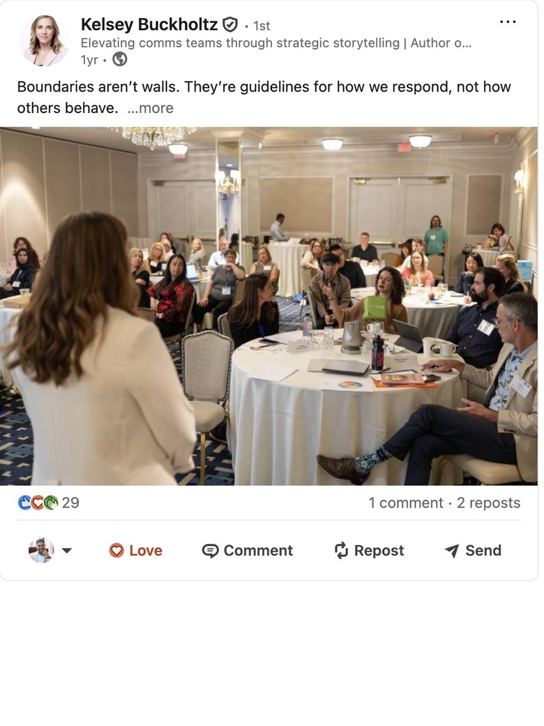 Kelsey Buckholtz LinkedIn post