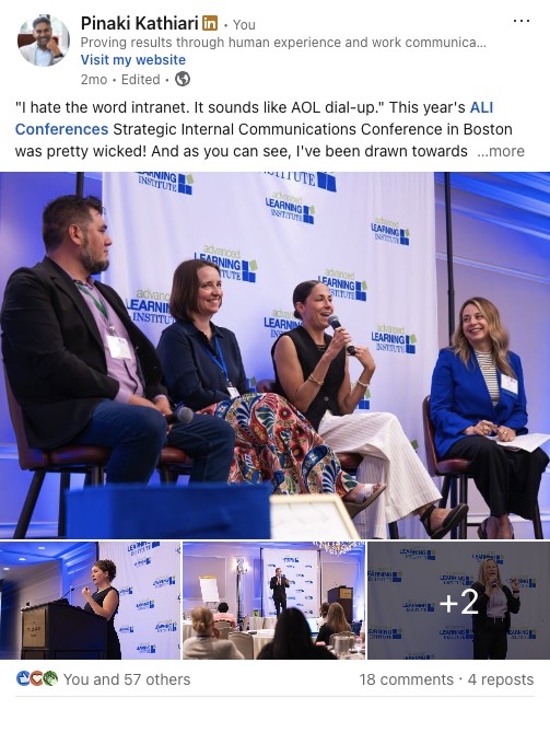 Pinaki Kathiari LinkedIn post
