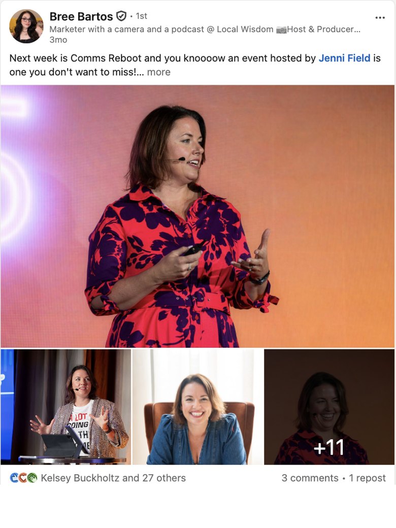 Bree Bartos LinkedIn post