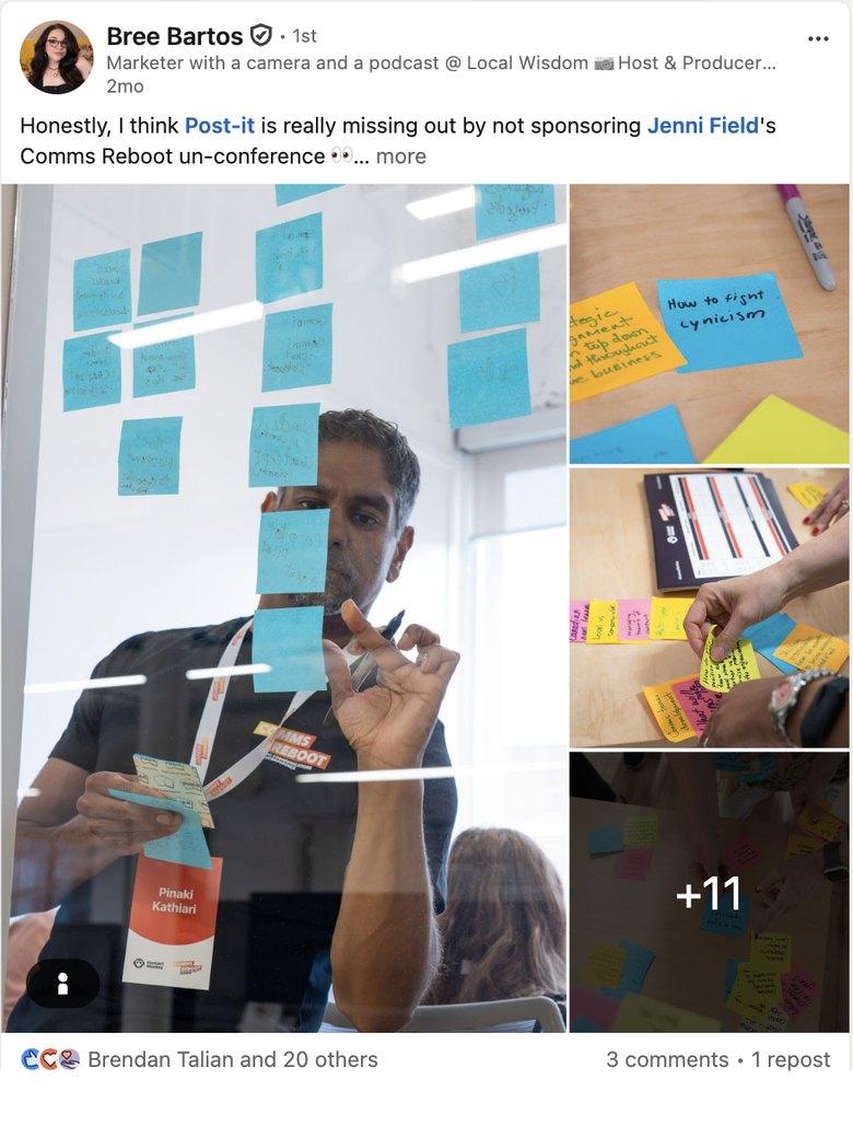 Bree Bartos LinkedIn post