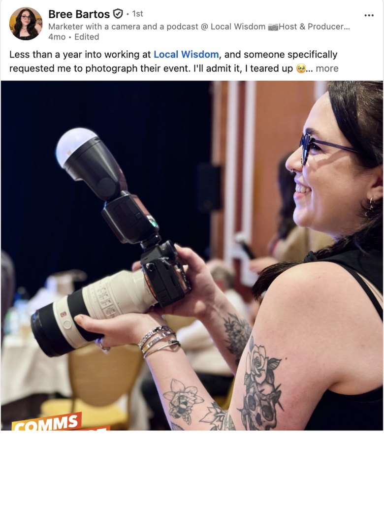Bree Bartos LinkedIn post