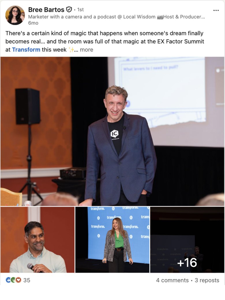 Bree Bartos LinkedIn post