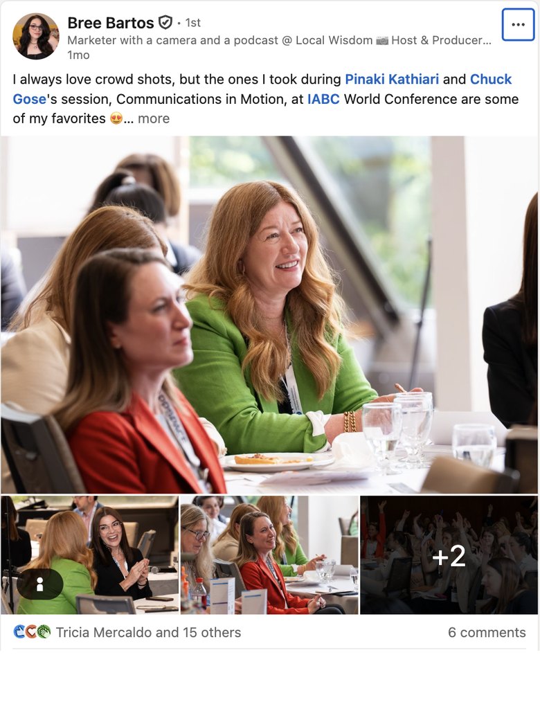 Bree Bartos LinkedIn post