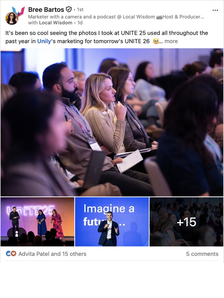 Bree Bartos LinkedIn post