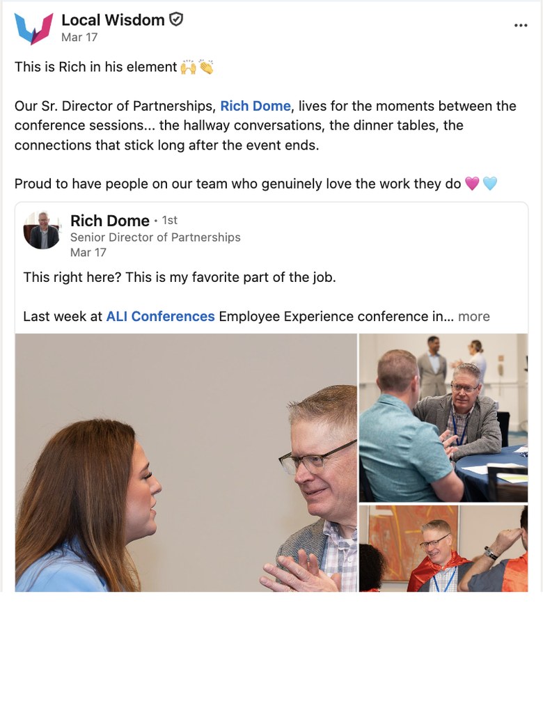 Local Wisdom LinkedIn post