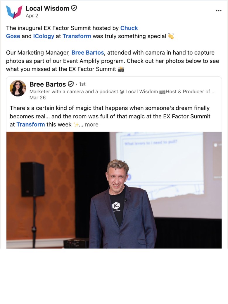 Local Wisdom LinkedIn post