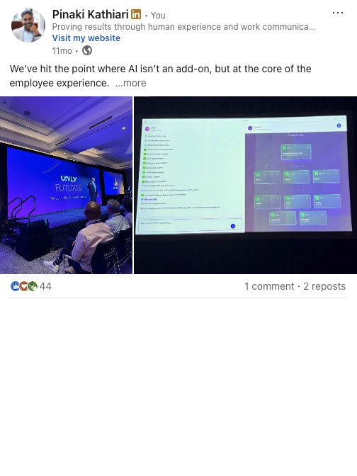 Pinaki Kathiari LinkedIn post