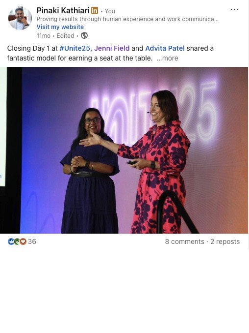 Pinaki Kathiari LinkedIn post