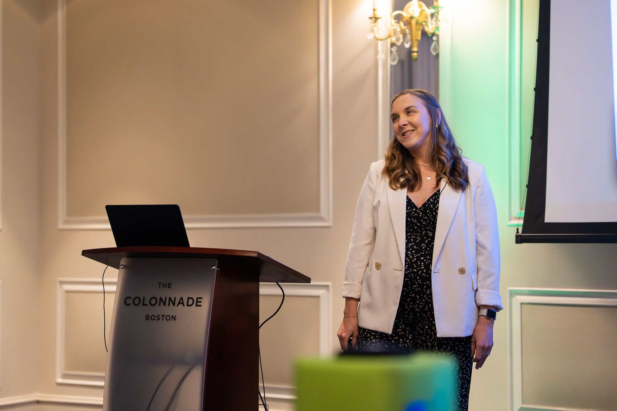 Kelsey Buckholtz presenting Burnout to Balance at ALI Strategic Internal Communications East 2025