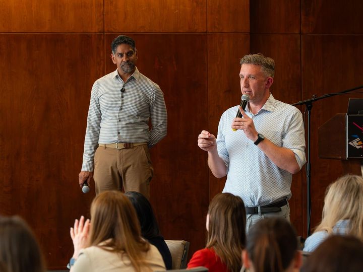 Pinaki Kathiari and Chuck Gose presenting Communications in Motion