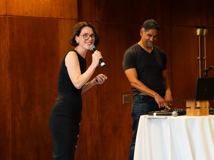 Monique Zytnik and Pinaki Kathiari on stage at IABC World Conference 2026