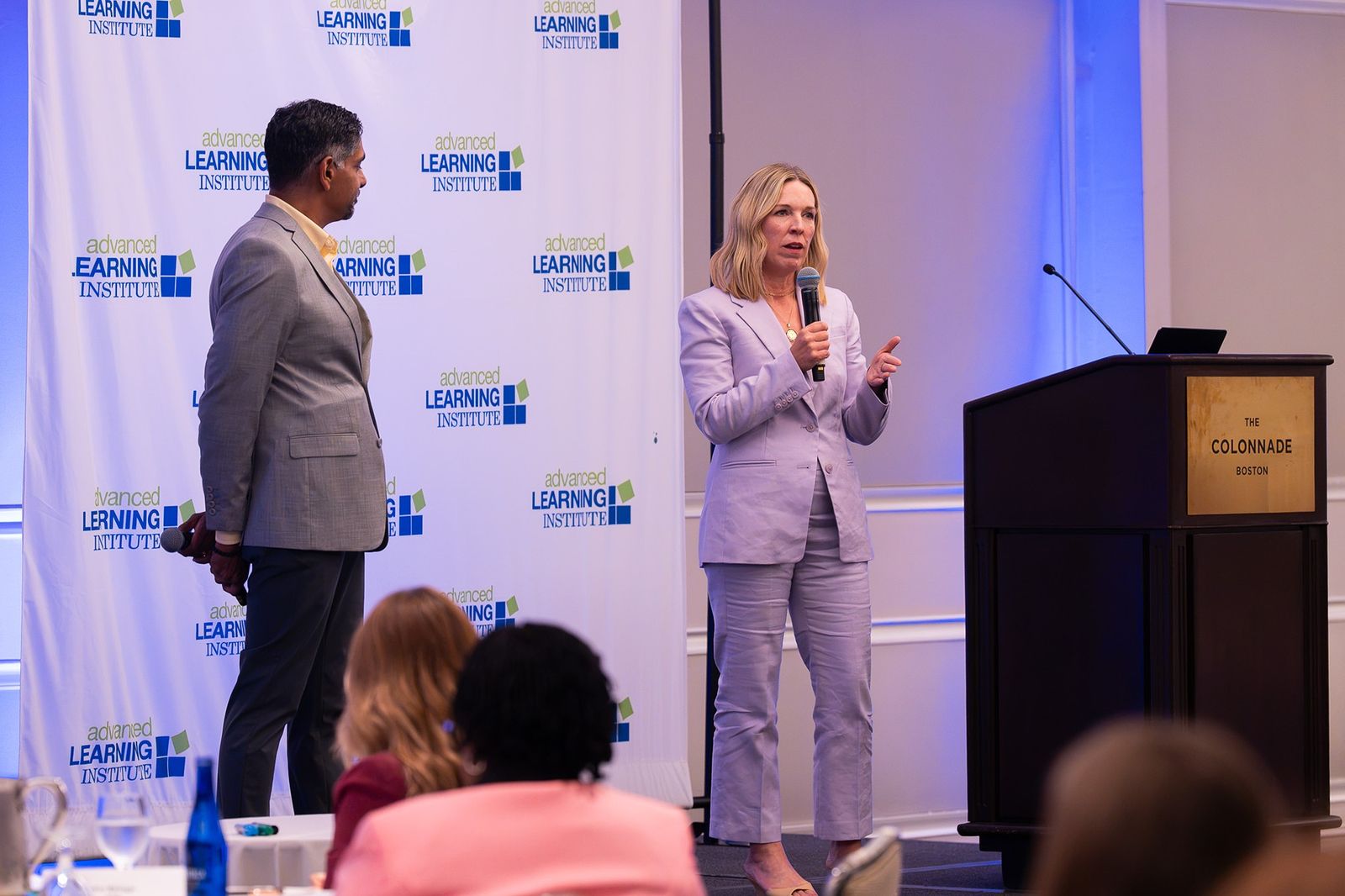 Pinaki Kathiari and Alexa Rudin presenting together