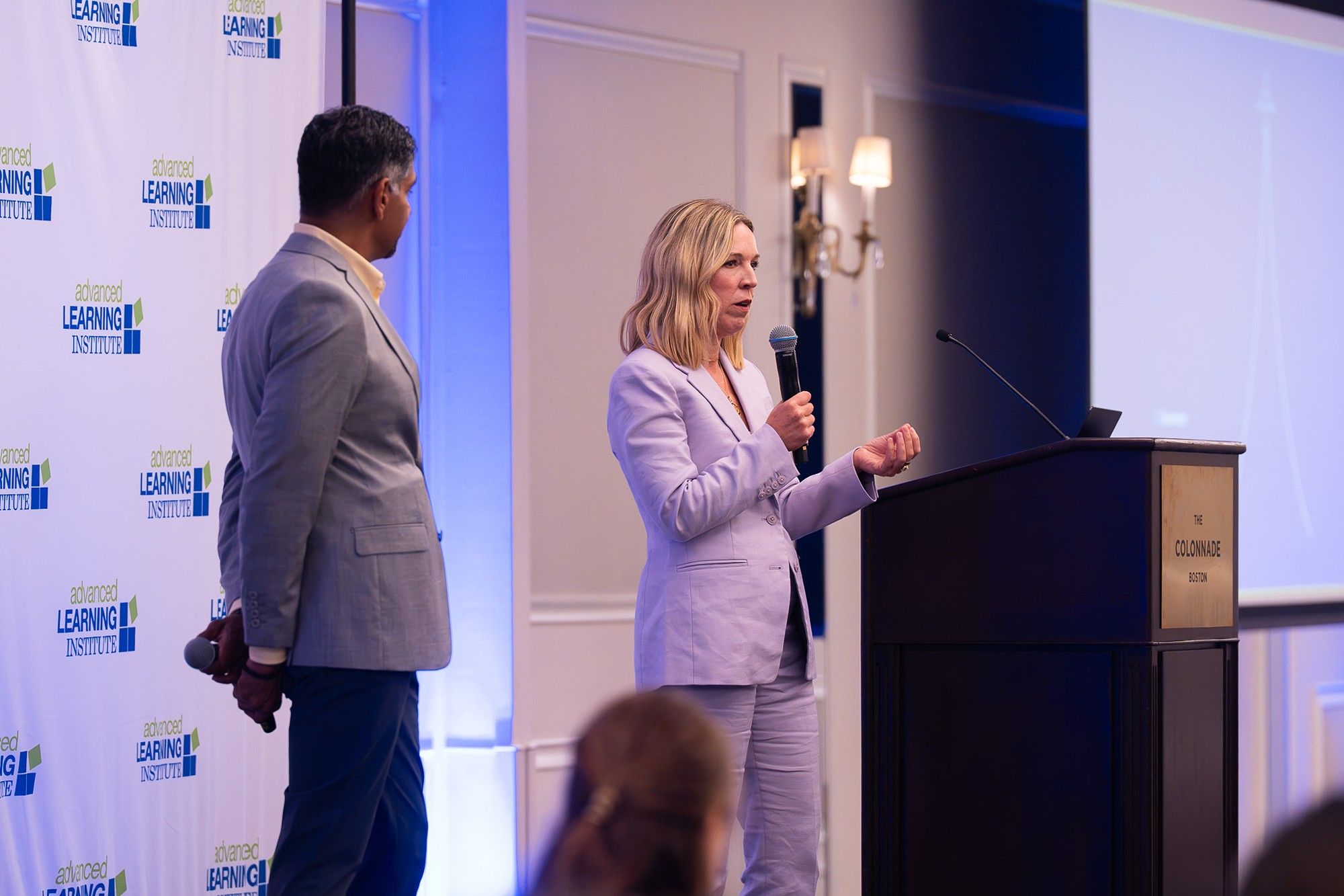 Pinaki Kathiari and Alexa Rudin in a fireside chat at ALI Strategic Internal Communications East 2026