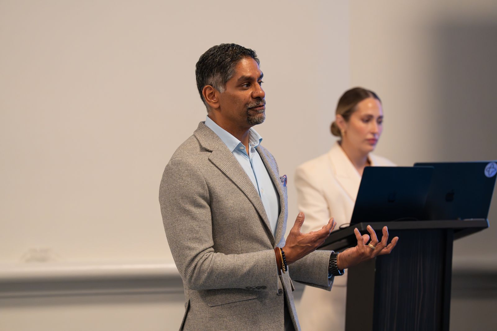 Pinaki Kathiari and Amanda Todd presenting in Orlando