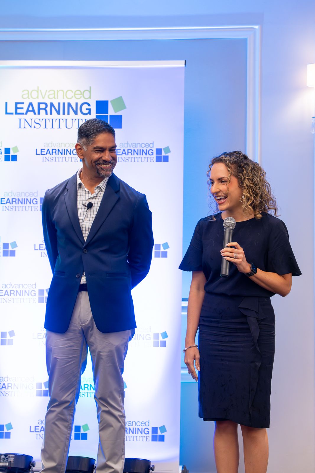 Pinaki Kathiari and Teresa Palase on stage