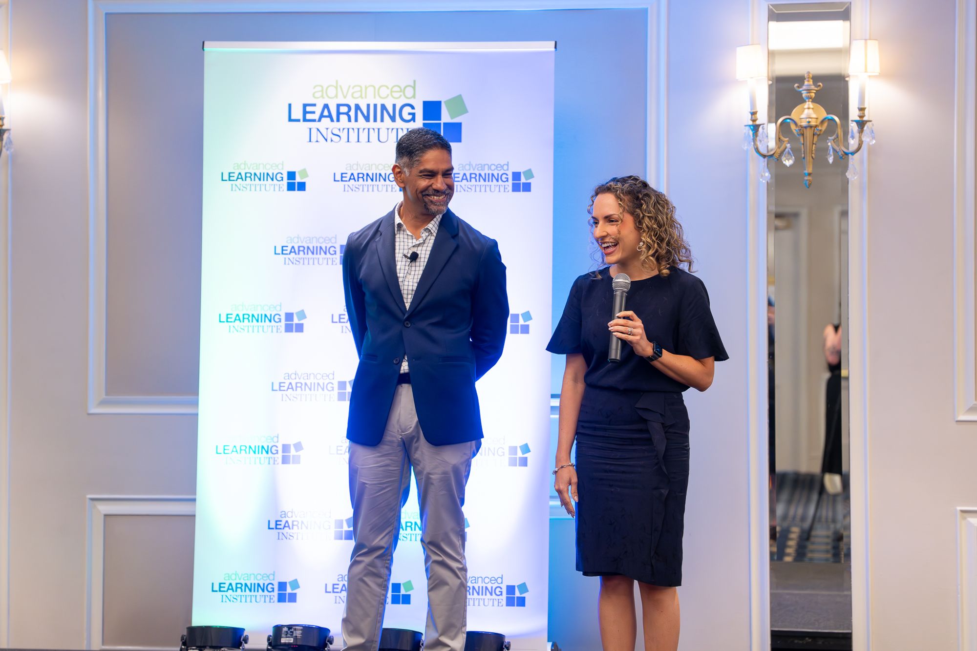Teresa Palase and Pinaki Kathiari on stage at ALI Strategic Internal Communications East 2025