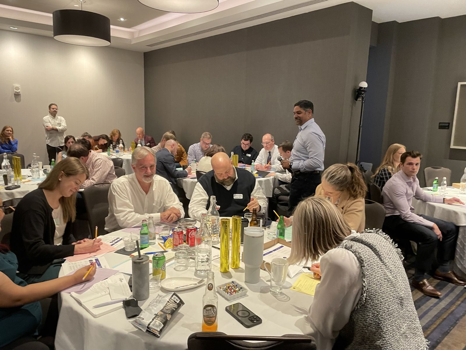 Tables working through the ideation exercises