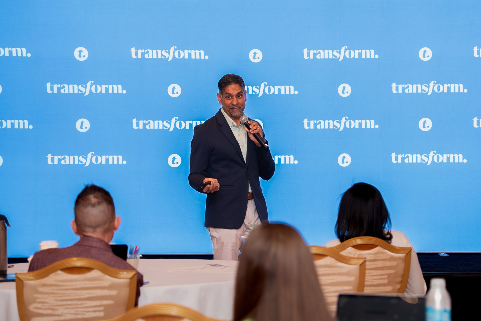 Pinaki Kathiari presenting on the Transform 2026 stage
