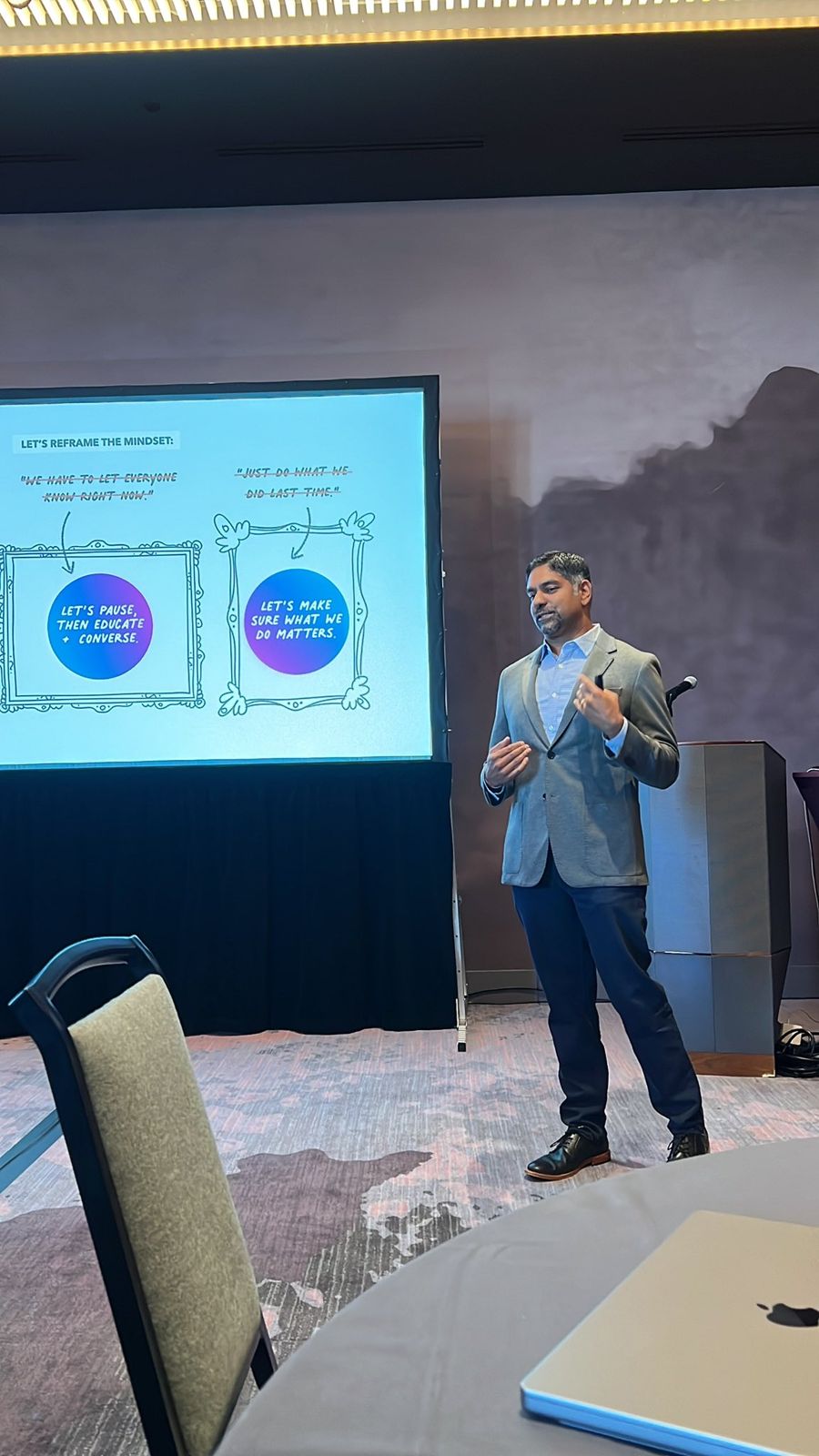 Pinaki Kathiari presenting at theEMPLOYEEapp Client Summit 2022 in Denver